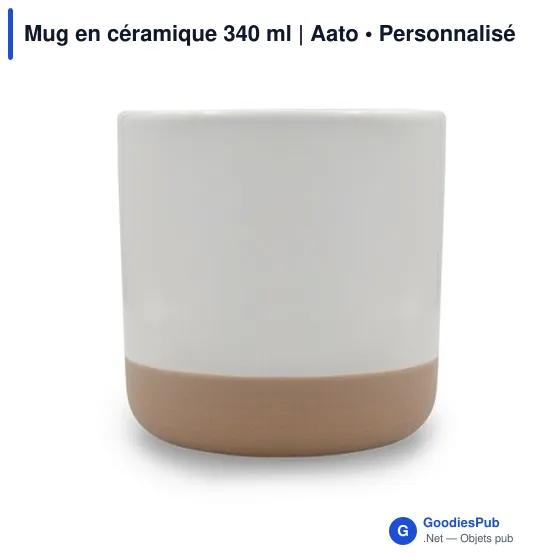Mug en céramique personnalisable 340 ml avec logo | Aato - Image 2