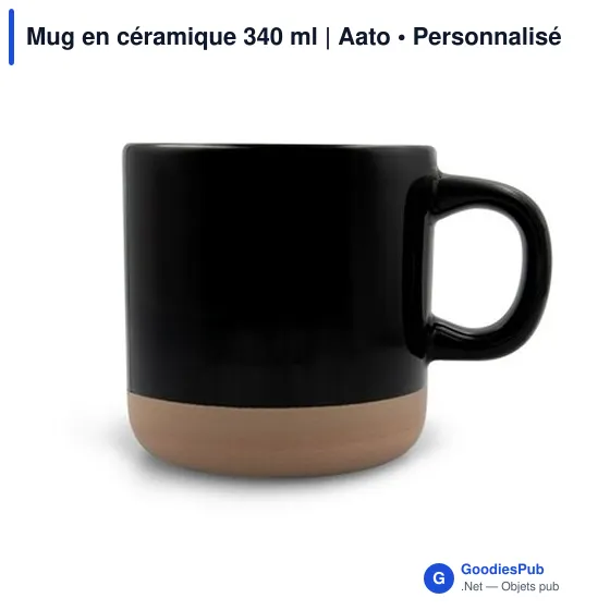 Mug en céramique personnalisable 340 ml avec logo | Aato - Image 11
