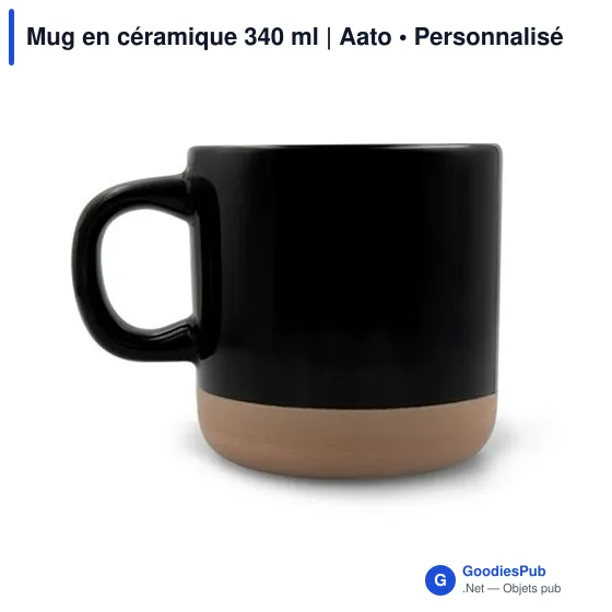 Mug en céramique personnalisable 340 ml avec logo | Aato - Image 12