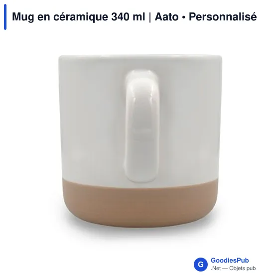 Mug en céramique personnalisable 340 ml avec logo | Aato - Image 4