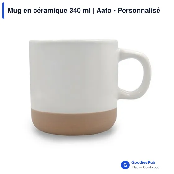 Mug en céramique personnalisable 340 ml avec logo | Aato - Image 5