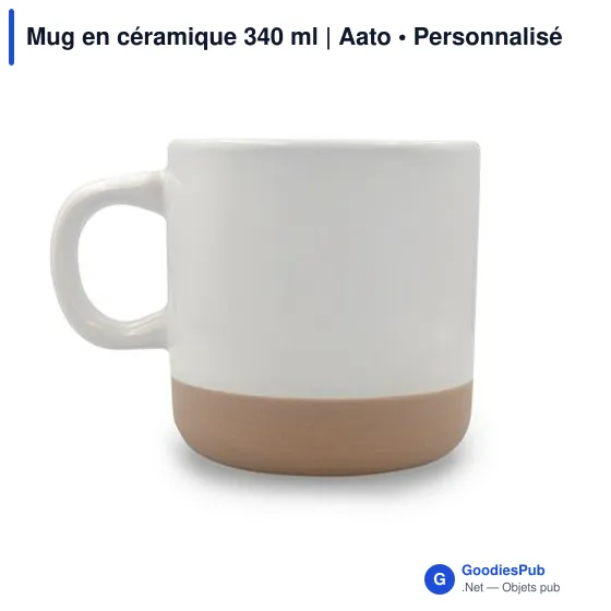 Mug en céramique personnalisable 340 ml avec logo | Aato - Image 6