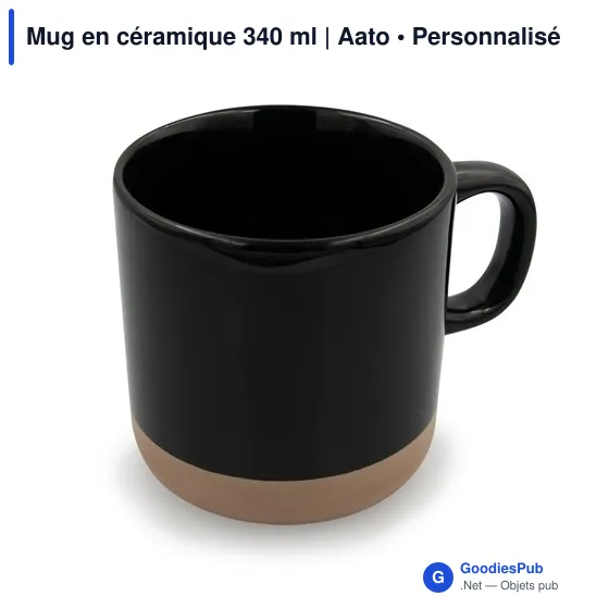Mug en céramique personnalisable 340 ml avec logo | Aato - Image 7