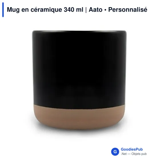 Mug en céramique personnalisable 340 ml avec logo | Aato - Image 8