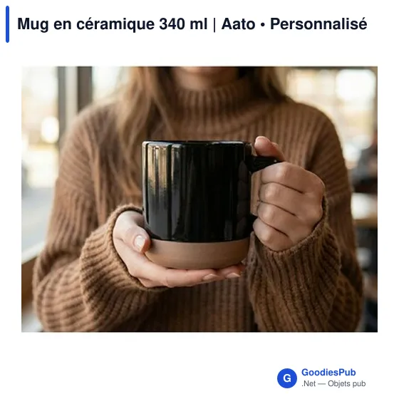 Mug en céramique personnalisable 340 ml avec logo | Aato - Image 9