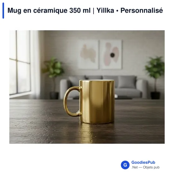 Mug en céramique personnalisable 350 ml avec logo | Yillka - Image 2