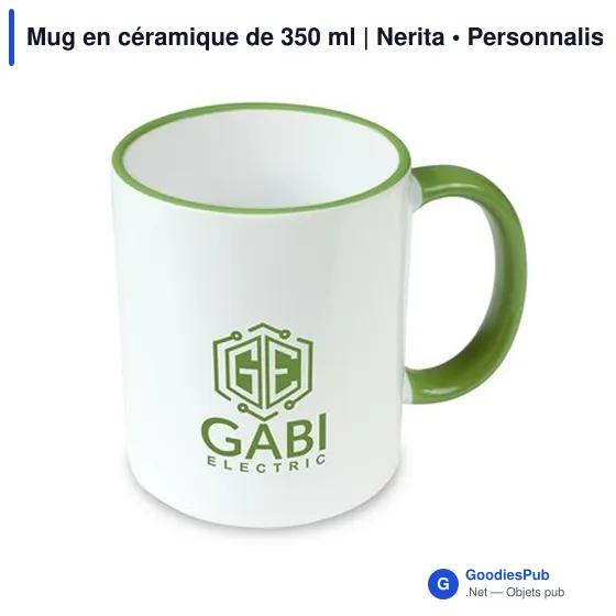Mug en céramique personnalisable 350 ml avec logo | Nerita - Image 3