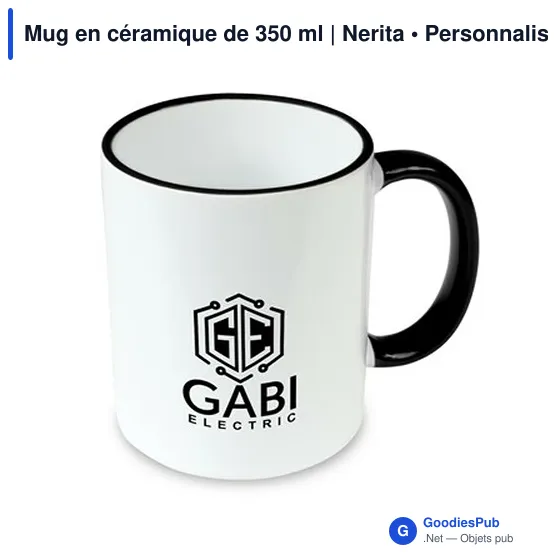 Mug en céramique personnalisable 350 ml avec logo | Nerita - Image 9