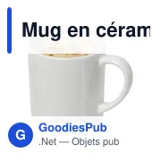 Mug en céramique personnalisable avec logo - Rachelle - Miniature 1