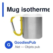 Mug isotherme personnalisable en métal 210 ml avec mousqueton - Eastonavec logo - Miniature 12