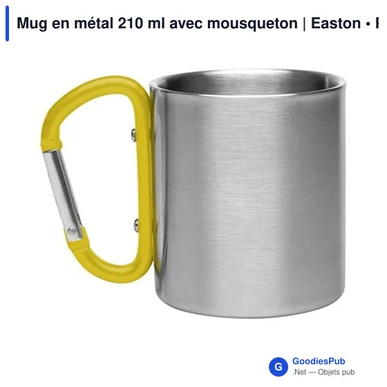 Mug isotherme personnalisable en métal 210 ml avec mousqueton - Eastonavec logo - Image 12