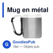 Mug isotherme personnalisable en métal 210 ml avec mousqueton - Eastonavec logo - Miniature 3