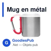 Mug isotherme personnalisable en métal 210 ml avec mousqueton - Eastonavec logo - Miniature 6
