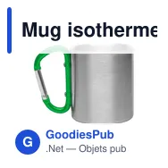 Mug isotherme personnalisable en métal 210 ml avec mousqueton - Eastonavec logo - Miniature 9