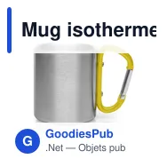 Mug isotherme personnalisable en métal 210 ml avec mousqueton - Eastonavec logo - Miniature 10