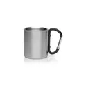 Variante noir - Mug isotherme personnalisable en métal 210 ml avec mousqueton - Eastonavec logo