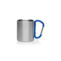 Variante bleu - Mug isotherme personnalisable en métal 210 ml avec mousqueton - Eastonavec logo
