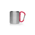 Variante rouge - Mug isotherme personnalisable en métal 210 ml avec mousqueton - Eastonavec logo
