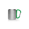 Variante vert - Mug isotherme personnalisable en métal 210 ml avec mousqueton - Eastonavec logo