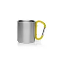 Variante jaune - Mug isotherme personnalisable en métal 210 ml avec mousqueton - Eastonavec logo