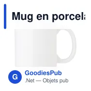 Mug en porcelaine personnalisable avec logo - Nelson - Miniature 1