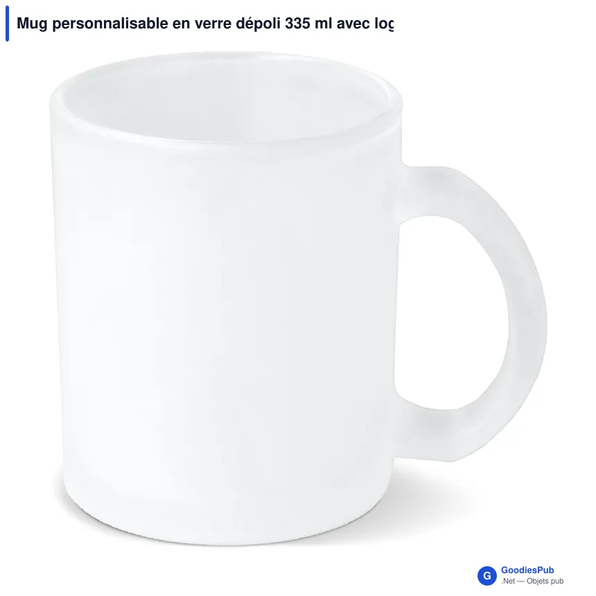 Mug personnalisable en verre dépoli 335 ml avec logo - Mallorca - Image 2