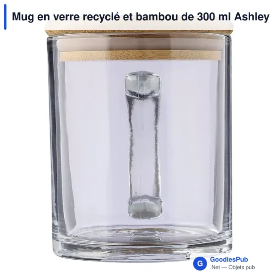 Mug en verre recyclé personnalisable avec logo - modèle Ashley - Image 2