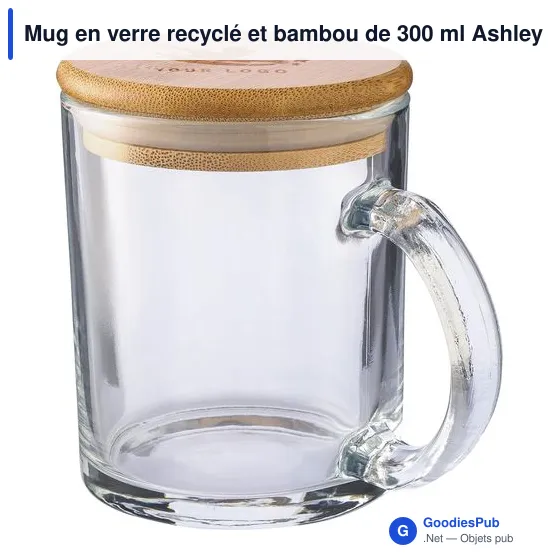 Mug en verre recyclé personnalisable avec logo - modèle Ashley - Image 3
