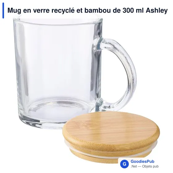 Mug en verre recyclé personnalisable avec logo - modèle Ashley - Image 6