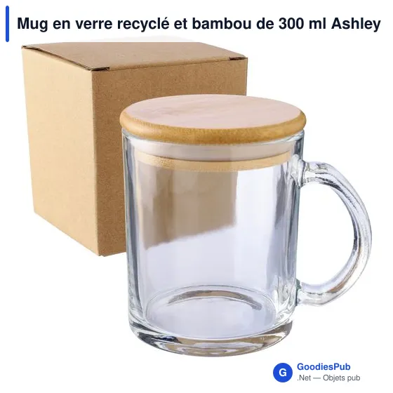 Mug en verre recyclé personnalisable avec logo - modèle Ashley - Image 8
