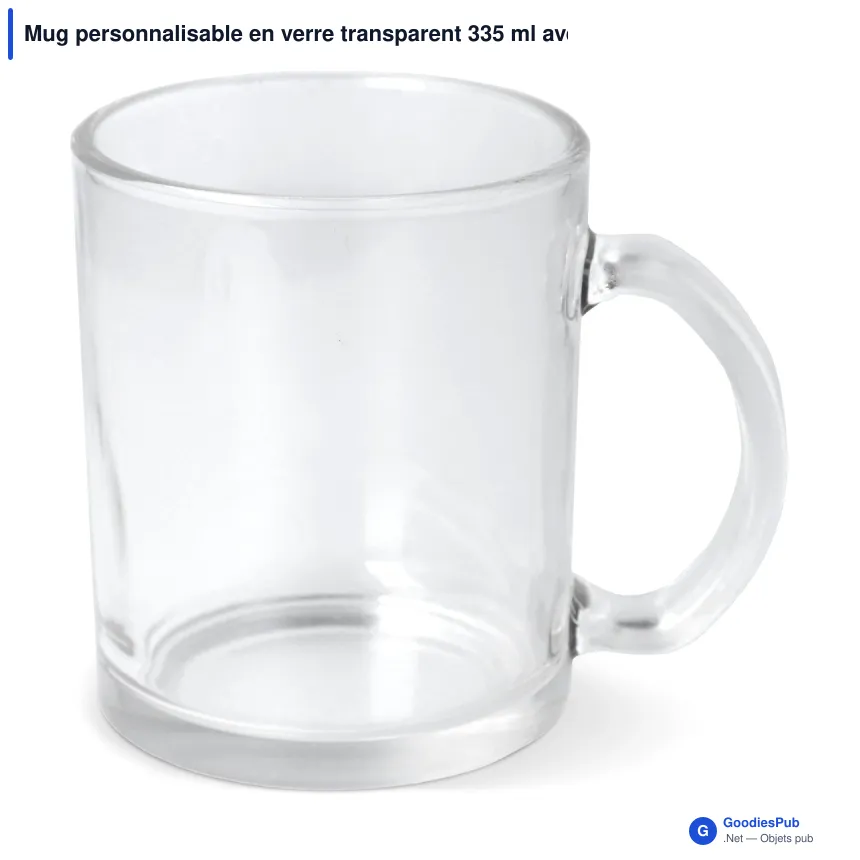 Mug personnalisable en verre transparent 335 ml avec logo - Mallorca - Image 2