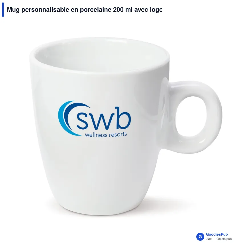 Mug personnalisable en porcelaine 200 ml avec logo - Genève - Image 1