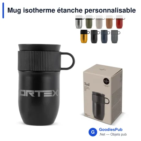 Mug isotherme étanche personnalisable 280 ml en inox avec logo - Sagaform Ted