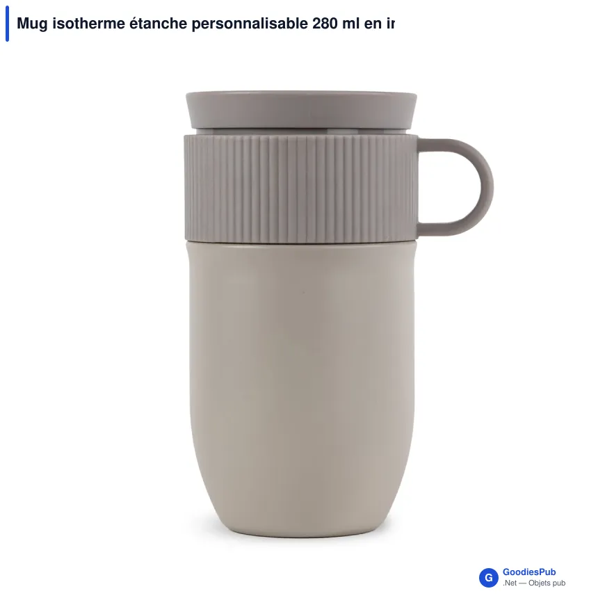 Mug isotherme étanche personnalisable 280 ml en inox avec logo - Sagaform Ted - Image 4