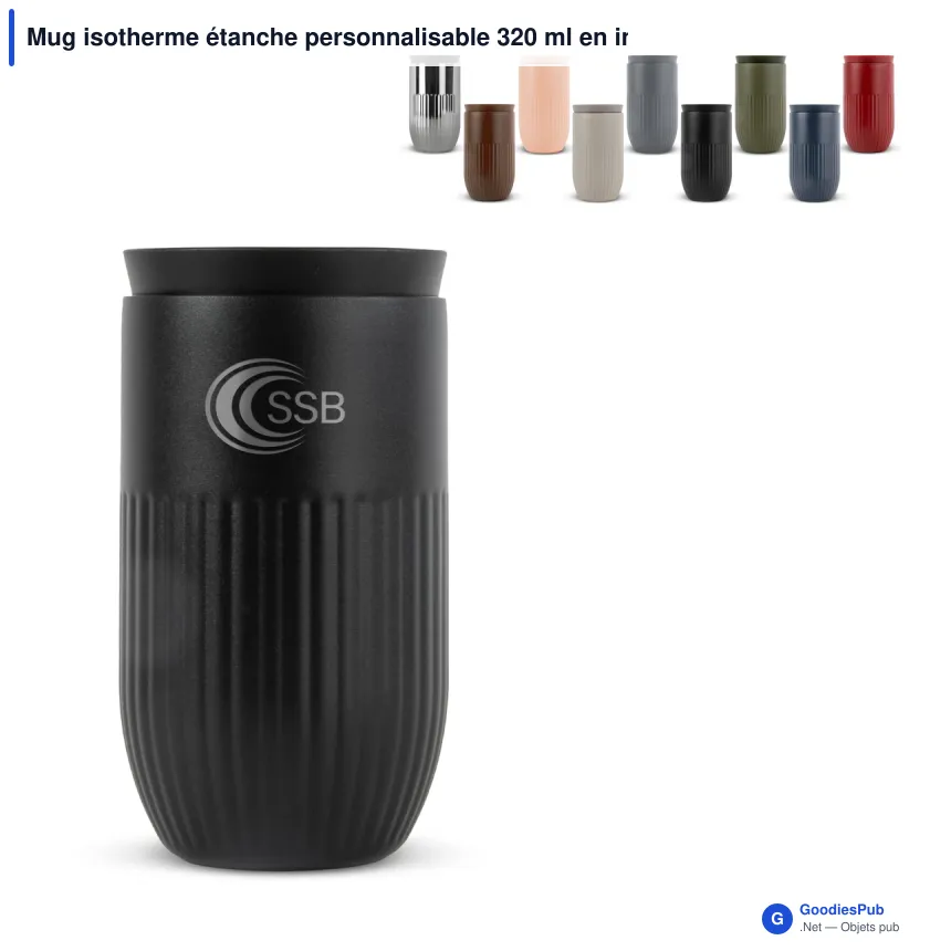 Mug isotherme étanche personnalisable 320 ml en inox avec logo - Sagaform Tova - Image 1