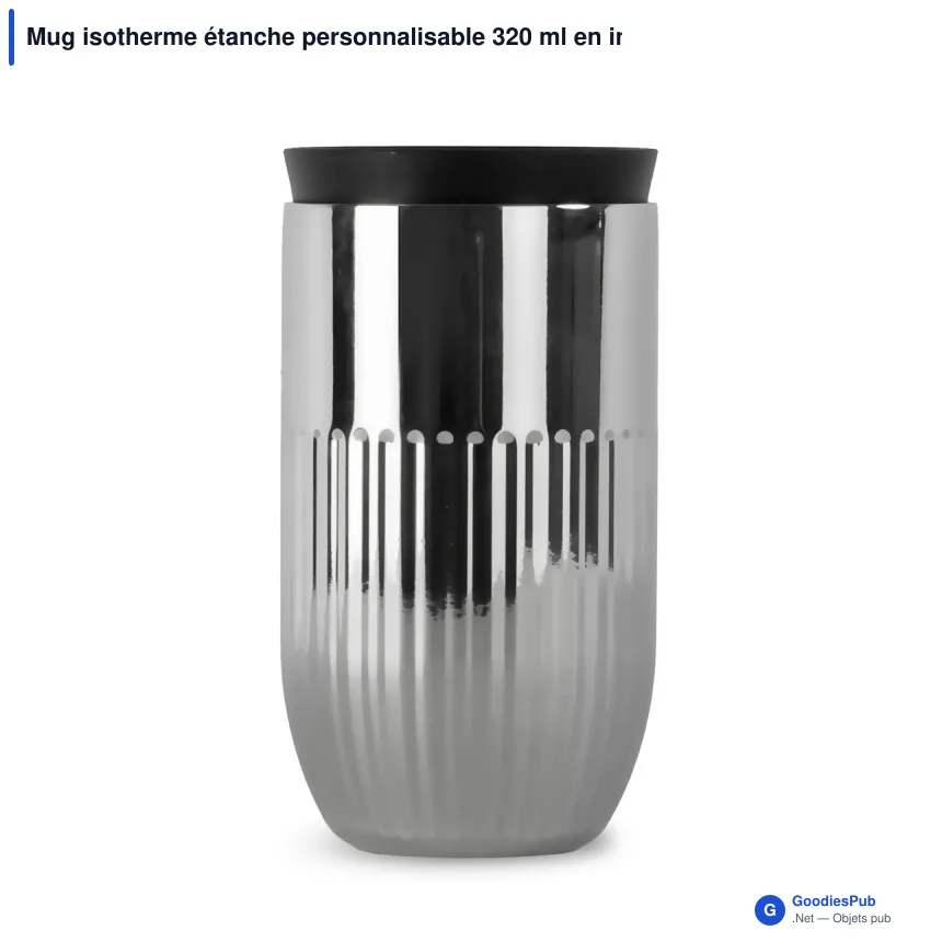 Mug isotherme étanche personnalisable 320 ml en inox avec logo - Sagaform Tova - Image 3