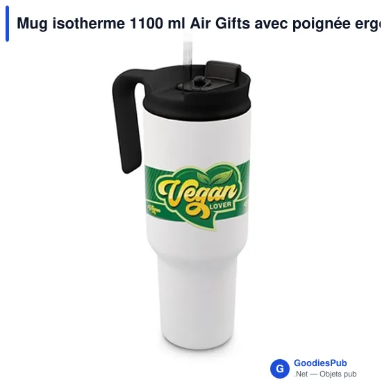Mug isotherme personnalisable 1100 ml avec logo | Ony - Image 1