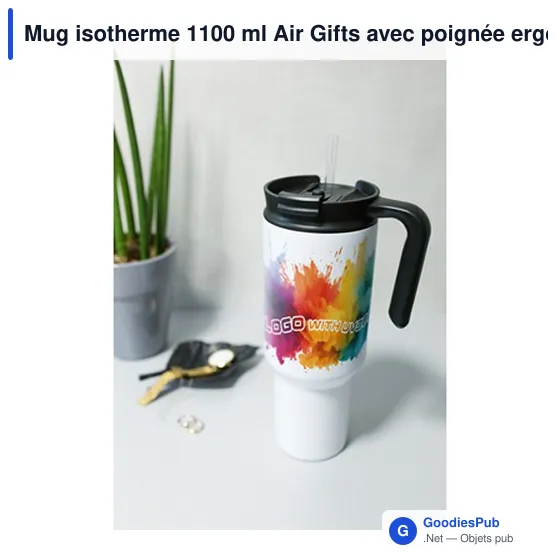 Mug isotherme personnalisable 1100 ml avec logo | Ony - Image 2