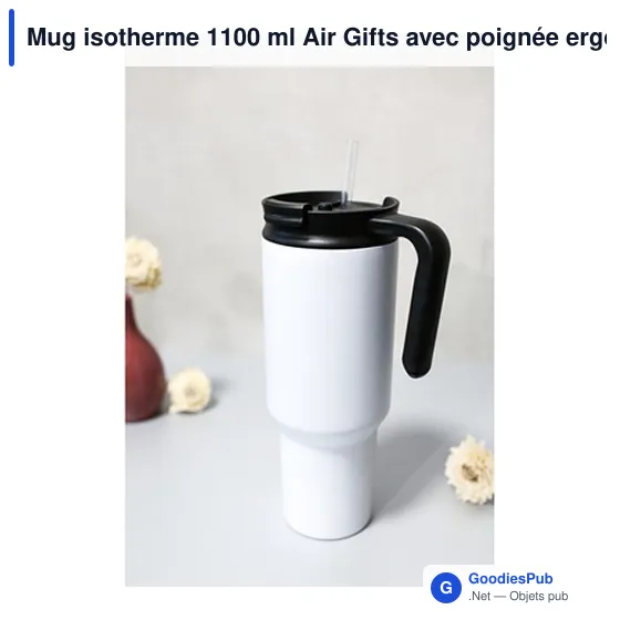 Mug isotherme personnalisable 1100 ml avec logo | Ony - Image 12