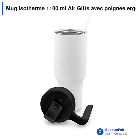 Mug isotherme personnalisable 1100 ml avec logo | Ony - Image 4