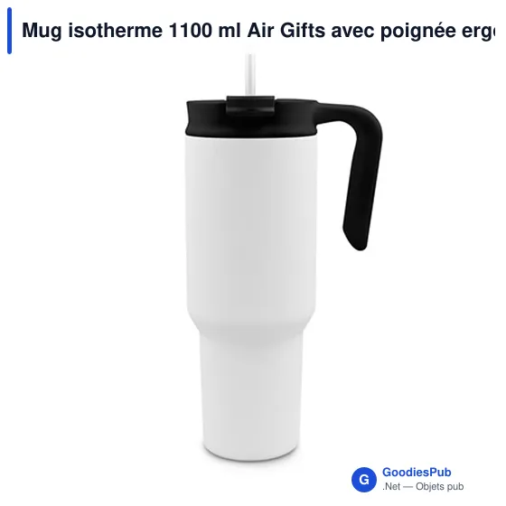 Mug isotherme personnalisable 1100 ml avec logo | Ony - Image 6