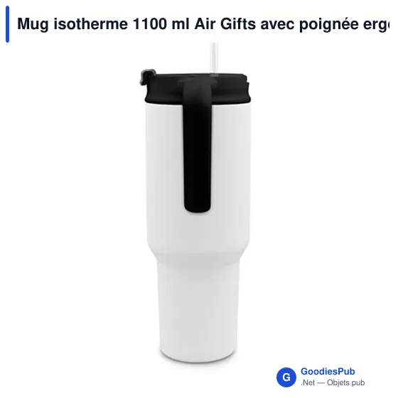 Mug isotherme personnalisable 1100 ml avec logo | Ony - Image 7