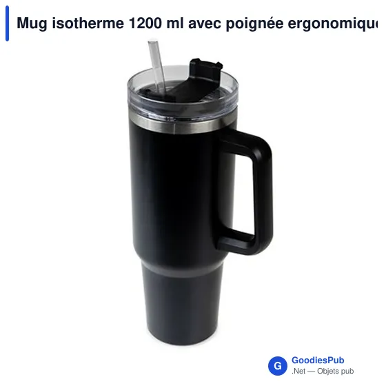 Mug isotherme personnalisable 1200 ml avec logo | Stasimus - Image 2
