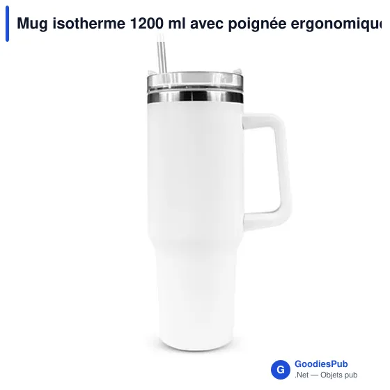 Mug isotherme personnalisable 1200 ml avec logo | Stasimus - Image 11