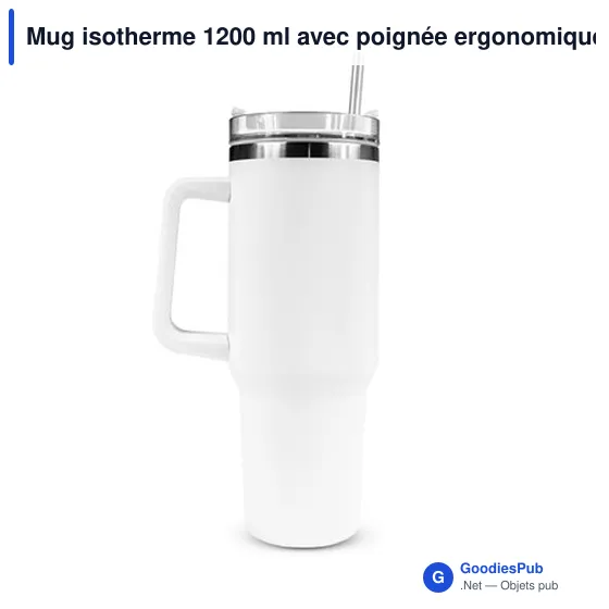 Mug isotherme personnalisable 1200 ml avec logo | Stasimus - Image 12