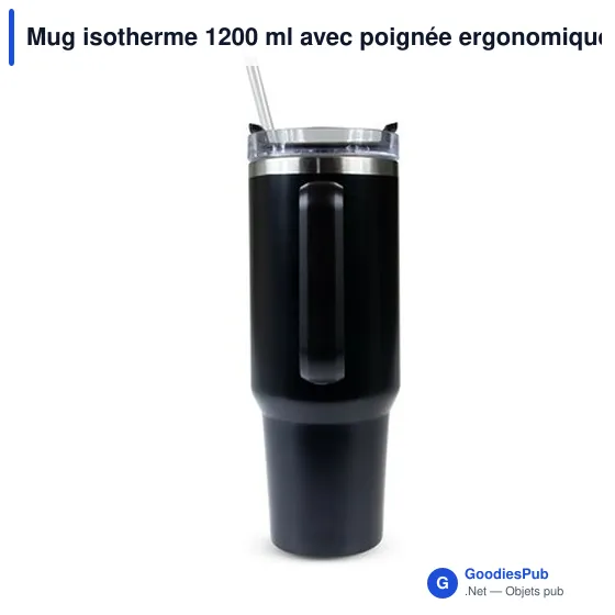 Mug isotherme personnalisable 1200 ml avec logo | Stasimus - Image 4