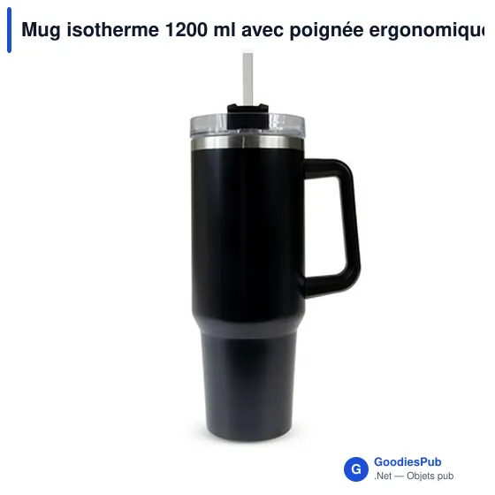 Mug isotherme personnalisable 1200 ml avec logo | Stasimus - Image 5