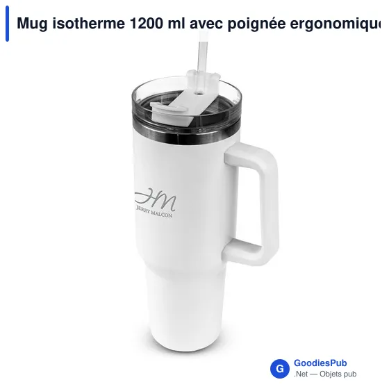 Mug isotherme personnalisable 1200 ml avec logo | Stasimus - Image 7