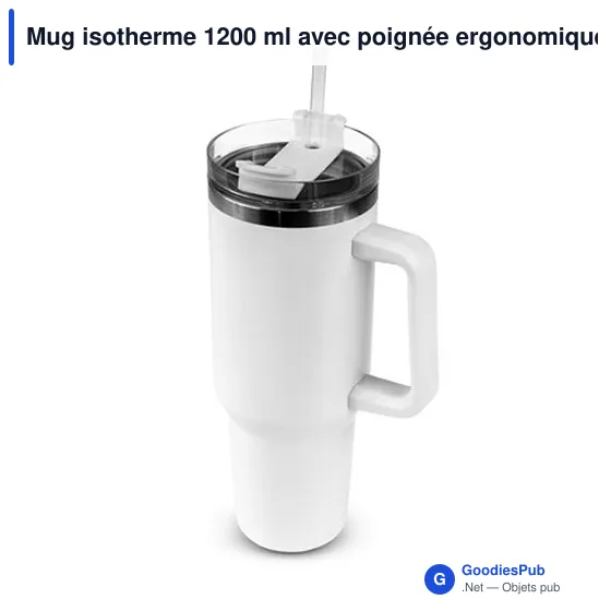 Mug isotherme personnalisable 1200 ml avec logo | Stasimus - Image 8