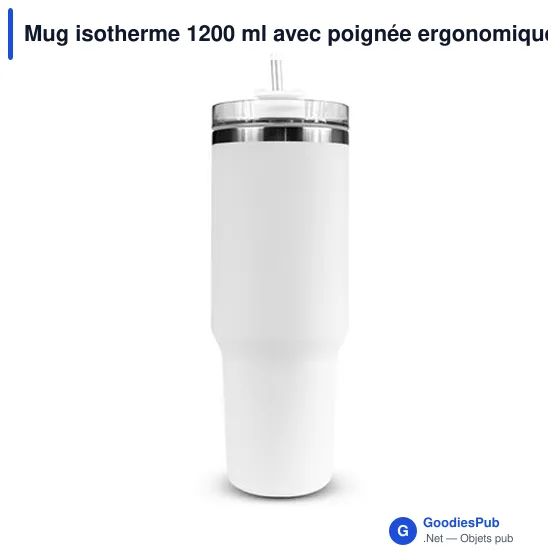 Mug isotherme personnalisable 1200 ml avec logo | Stasimus - Image 9